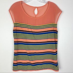 Volcom Striped Sheer Womens Top M B4